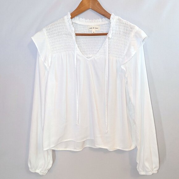 Cloth & Stone | Anthropologie Tencel Smocked Pullover Peasant Blouse | Medium - Picture 10 of 16